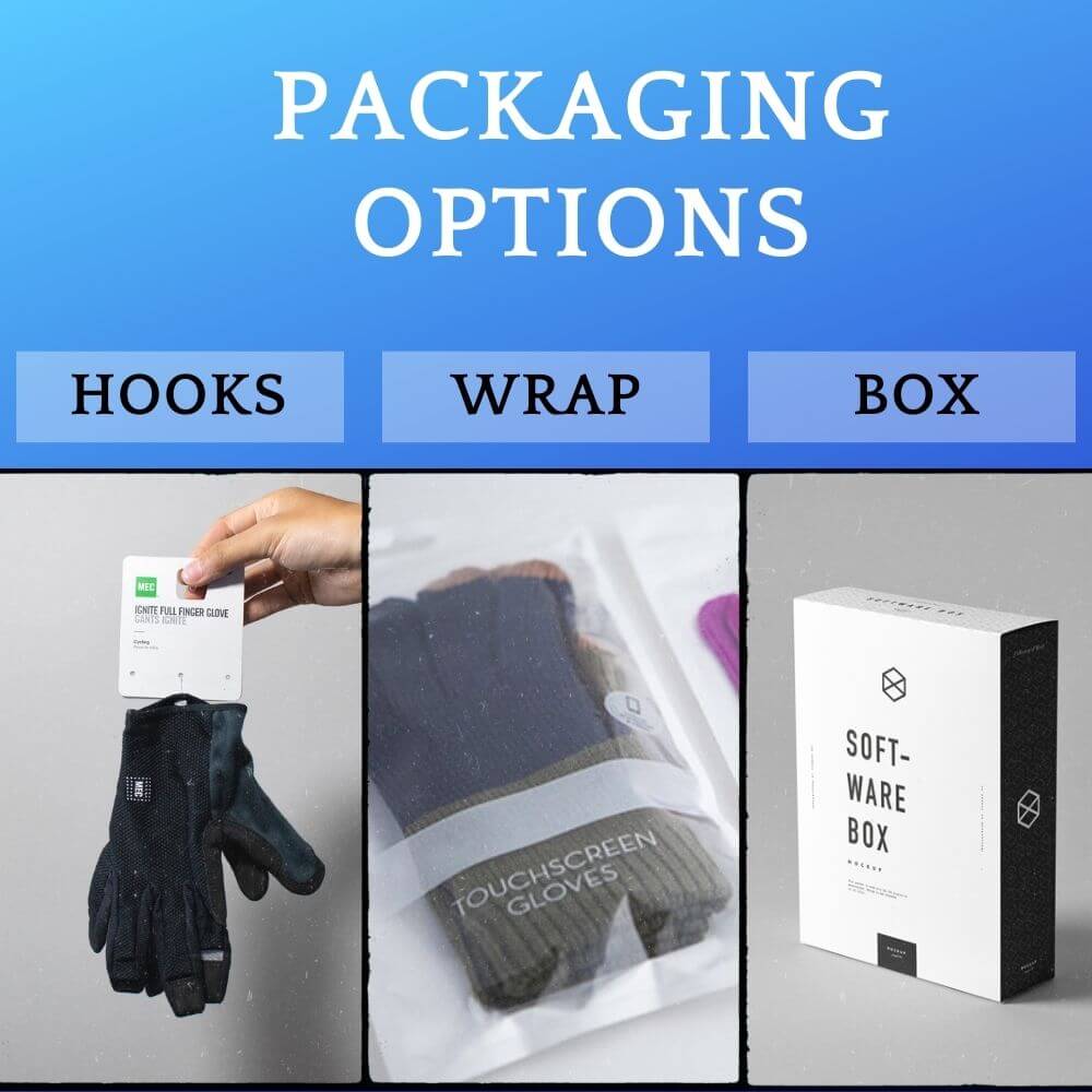 packaging options by work gloves